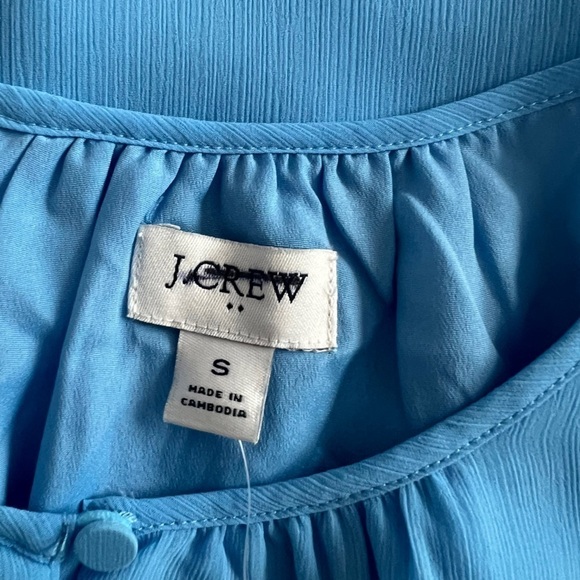 J. Crew - NWT Flutter Sleeve Key Hole Blouse Top Sz M - Picture 7 of 8